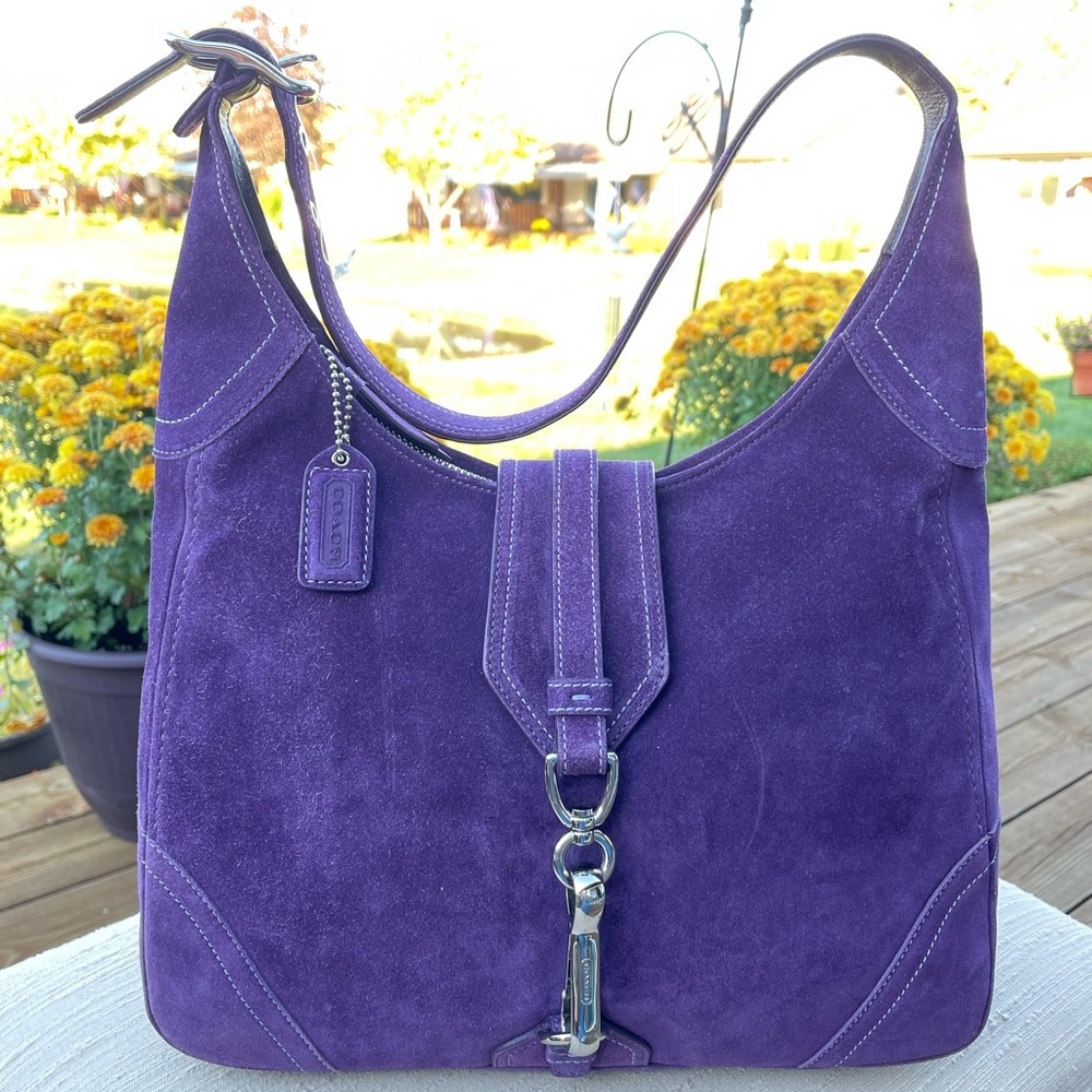 Purple Suede Coach Purse